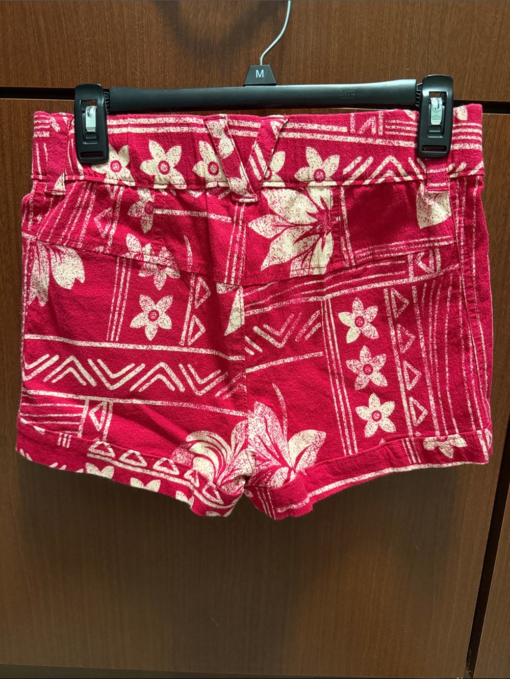 Free People Red Floral Print Jean Shorts - Picture 2 of 4